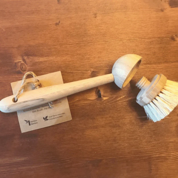 Brosse en bois à vaisselle (longue) - avec une tête remplaçable - Image 5
