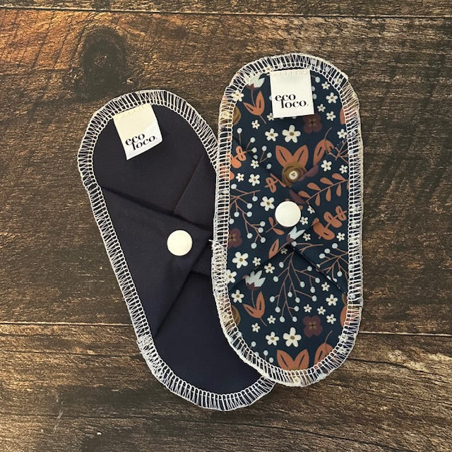 Grand ensemble: Serviettes hygiéniques lavables Fleurs- Coton bio et RecyPul - Image 4