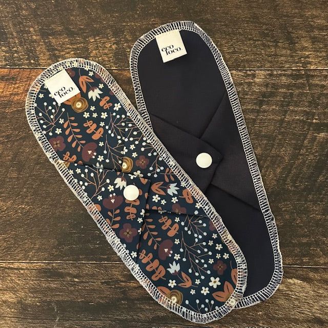 Grand ensemble: Serviettes hygiéniques lavables Fleurs- Coton bio et RecyPul - Image 5