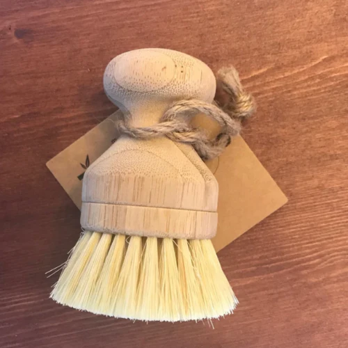 Pommeau brosse à vaisselle ou légume en fibres naturelles - Bois - Image 3